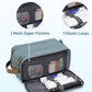 WANDF Toiletry Bag for Men Travel Toiletry Organizer Canvas and Leather Dopp Kit Water-Resistant Shaving Bag for Travel Accessories (Pale Blue, Large) - Roamly