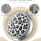 Pill Box, 3 Compartment Portable Travel Medicine Box with Mirror, Compact and Cute, Fits in Purse and Pocket, Medicine and Vitamin Organizer (Snow Leopard)
