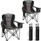 LET'S CAMP Folding Camping Chair Oversized Heavy Duty Padded Outdoor Chair with Cup Holder Storage and Cooler Bag, 450 LBS Weight Capacity, Thicken 600D Oxford,2 Pack