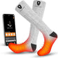 SNOW DEER Heated Socks for Men Women, App Controlled Left/Right Electric Ski Sock, 7.4V 2200mAh Rechargeable Battery 360°Fast Heating Toe Warmers for Skiing Hunting Motorcycle Walking Dogs