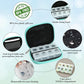 Serfeymi Weekly Travel Pill Organizer Pill Case for Purse with Removable 7 Day Pill Box, Fashionable Travel Medicine Organizer Pill Container for Medicine, Vitamin, Supplement - Black 01 + Green 01