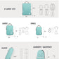 Large Compression Packing Cubes 6 Piece Set for Travel with Lightweight Laundry Bag/Drawstring Backpack for Carry-On Suitcase (Teal/White) - Roamly