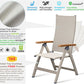 Adjustable Folding Chair, Indoor & Outdoor Balcony, Patio Porch, Garden Lawn, Pool, for Comfortable Foldable Chairs, Portable Cozy Recliner, Metal Frame with Teak armrest, Durable