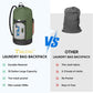 BALEINE 150L Laundry Bag Backpack, 900D Oxford Fabric Large Travel Laundry Bags with Shoulder Straps and 2 Mesh Pockets for College Dorm, Apartment, Laundromat (Green, 150L)