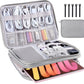 Electronics Organizer Travel Case Cord Cable Charger Organizer Bag Travel Accessories Essentials for Women Men Double Layers Tech Pouch with 5 Cable Ties for Phone Power Bank SD Card USB, Grey
