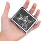 Cute and Stylish Metal Pill Box - Compact Portable Pill Organizer with 8 Compartments, Food-Grade Divider, Ideal for Travel, Vitamins, Jewelry, Cosmetics (Skeleton Drummer)