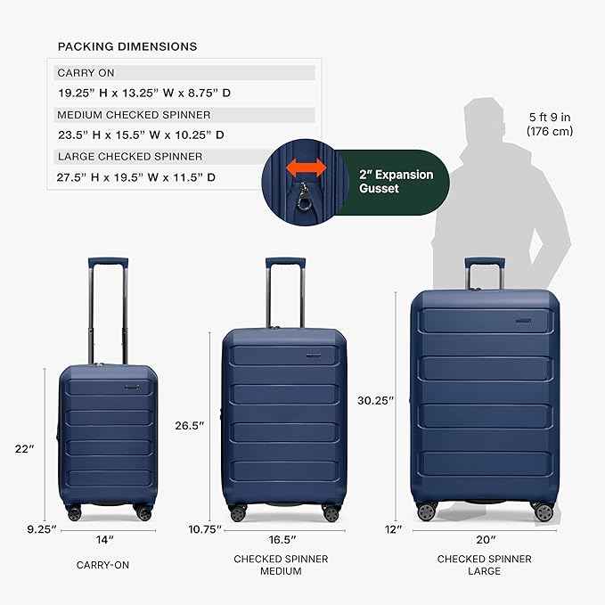 Traveler's Choice Pagosa Hardshell Expandable Luggage with Spinner Wheels, Navy, 30-Inch Large