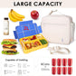 NOL Kids Lunch Bag - Kids 3+ Reusable Insulated Lunch Box with Zipper Closure Buckle Handle Adjustable Long Shoulder Strap, Easy-Clean Waterproof Fabric, Children Lunch Tote Bag for School -Cream