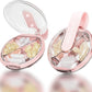 1 Pack Easy-to-Hold Small Round Pink Pill Organizer with Decorative Strap, 4 Compartments, Compact Travel Pill Box Case, Portable and Moistureproof to Store Vitamins, Medication and Supplements