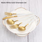 Matte White Gold Silverware Set, 40-Piece Stainless Steel Flatware Set, Satin Finish tableware Cutlery Set, Service for 8, Home and Restaurant, Dishwasher Safe