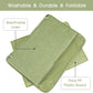 ANMINY Storage Bins with Zipper Lids 36 Qt Lidded Fabric Storage Boxes Baskets Cubes with Handles Collapsible Washable Cotton Linen Closet Shelf Clothes Organizer Containers - Green, Large