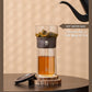 ZENS Modern Glass Infuser Teapot, One Touch Tea Maker for Loose Leaf Tea with Insulated Mug and Portable Case. Enchanted Pot Alternatives for Tea Lover Gifts