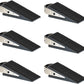 Shackcom Rubber Door Stopper Wedge, 6 Pack Black Heavy Duty Door Stop Suitable for All Floor Types, with Stainless Steel Hangers for Easy Storage, Prevents Unwanted Slams and Bumps