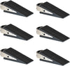 Shackcom Rubber Door Stopper Wedge, 6 Pack Black Heavy Duty Door Stop Suitable for All Floor Types, with Stainless Steel Hangers for Easy Storage, Prevents Unwanted Slams and Bumps