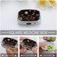 Metal 2 Compartment Pill Organizer Travel Friendly Portable Compact Pill Box Cute Pill Case,for Pocket Wallets Daily Portable Medicine Vitamin Tablet Storage (The Dark Night)