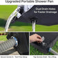 Upgraded Portable Shower Pan 41" x 41" x 5", Foldable Camping Shower Base with Waterproof Storage Bag, Dual Drain Holes, for RV Camping Outdoor Indoor & Portable Showers
