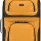 U.S. Traveler Lightweight Rolling 20" Carry On Luggage Softside Suitcase, Orange, 2 Wheel Single