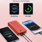 Portable Charger Power Bank, 12000mAh 22.5W USB C Charger Fast Charging with Built-in Cables & Wall Plug, 5-in-1 Battery Pack with LED Display, Ultimate Travel Essential for iPhone, iPad, Samsung Red