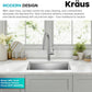 KRAUS Standart PRO 28-inch 16 Gauge Undermount Single Bowl Stainless Steel Kitchen Sink, KHU100-28