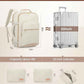 LOVEVOOK Travel Backpack for Women & Men 40L,Airline Approved Carry On Backpack Travel Essential,TSA Carry on Luggage,Waterproof Personal Item Travel Bag,Suitcase with 3 Packing Cube,Beige-Flesh beige