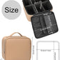 Relavel Makeup Bag with Light Up Mirror, Makeup Case Travel Cosmetic Bags Brush Organizer Storage Box, Rechargeable Vanity Mirror with 3 Color Lights, High Frame Mirror Protection (Brown)