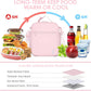 NOL Nylon Waterproof Kids Lunch Bag, Insulated Lunch Bag, Lunch box Cooler, Reusable, Zip Closure with Buckle Handle Holds Lunch Box, Snacks & Water Bottle for School Work,Pink