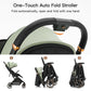 Gravity Folding Baby Stroller - Portable Travel Toddler Stroller w/Adjustable Backrest & Canopy, Lightweight and UV Protected, One-Hand Automatic Folding - Green