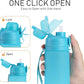 TakeToday Collapsible Water Bottles 20oz, Leak Proof, BPA-Free, Foldable Silicone Travel Water Bottle with Straw Strap for Cycling, Hiking, Outdoors