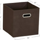 Household Essentials, Brown 6 Pack Fabric Storage Bins with Handle