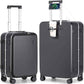 mixi 2-Piece Luggage Sets with Cup Phone Holder and Charger Hard Shell Suitcases with Spinner Wheels, 20+26 Rock Gray