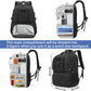 Laptop Lunch Backpack for Men - 40L Large Capacity Work Backpack with Lunch Compartment and USB Post, RFID Insulated Cooler Backpack for Work, Travel, Picnic, Black