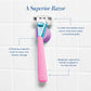Women's Razor Shave Kit, 1 Pool Party Razor Handle + 6 Blade Refills
