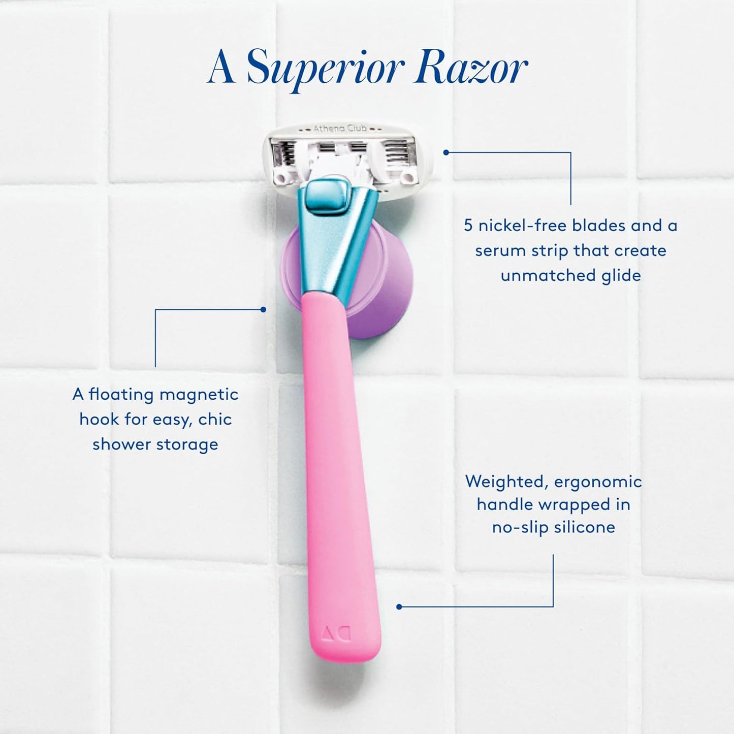 Women's Razor Shave Kit, 1 Pool Party Razor Handle + 6 Blade Refills