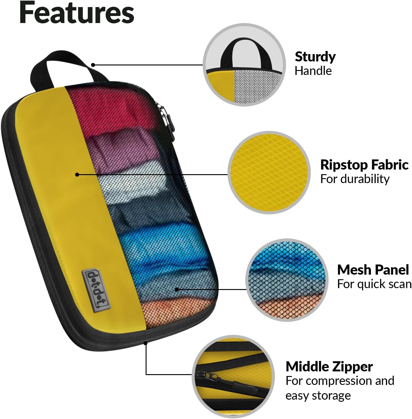 Large Compression Packing Cubes for Travel - 5 Pcs set of Packing Cubes Compression, Carry on Suitcase Organizer Bags - Travel Cubes Organizer Bags for Luggage - Roamly