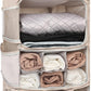 TABITORA Travel Portable Hanging Shelves Closet Organizer Packing Luggage Storage with Multifunctional and Foldable Invisible Compartment,Lightweight, for Suitcase, RV,Closet…Beige,XXL