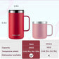 KXIAOCHEN 20oz Insulated Coffee Mug with Lid, Stainless Steel Coffee Cup, Double Wall Vacuum Coffee Tumbler with Handle, Premium Thermal Travel Coffee Mug (Red Emerald 2Pack)