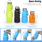 Nefeeko Collapsible Water Bottle, Reuseable BPA Free Silicone Foldable Water Bottles for Travel Gym Camping Hiking, Portable Leak Proof Sports Water Bottle with Carabiner