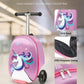 VEVOR Ride-on Luggage, 20 L Capacity, 20 Inches Kids Scooter Suitcase with Flash PU Wheels, Adjustable Handle & TPR Non-Slip Grip, Foldable & Lightweight Scooter Luggage for Kids Aged 5+, Purple