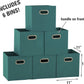 Household Essentials 83-1 Foldable Fabric Storage Bins | Set of 6 Cubby Cubes with Handles | Aqua