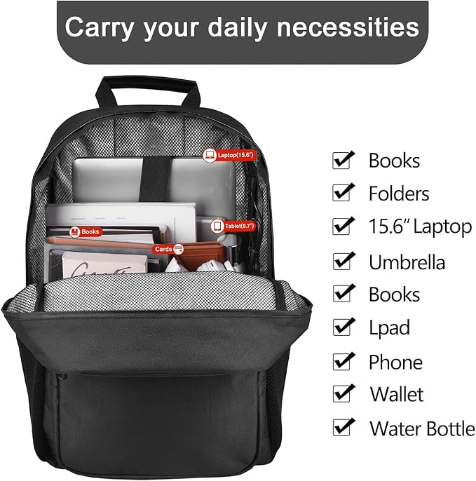 Backpack Bag With TSA Lock & Key-Smell Proof-Water Resistant Laptop Daypack Travel bags for Men & Women Travel (Black-new)