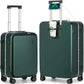 mixi 2-Piece Luggage Sets with Cup Phone Holder and Charger Hard Shell Suitcases with Spinner Wheels, 20+26 Inch Blackish Green