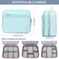 mygreen Travel Electronics Organizer, Waterproof Cable Organizer Bag for Electronic Accessories Triple Layer Large Shockproof Cable Storage Bag for Cord, Hard Disk, Power Bank, Tablet Aqua Sky