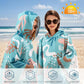 PY SUPER MODE Beach Hooded Towel Oversized - 60 x 40 inches Quick Dry Microfiber Beach Towels, Lightweight Soft and Absorbent Pool Towel Suitable for Bath Swimming Camping for Adults