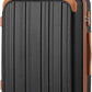 Coolife Luggage, Suitcase with Durable and Lightweight, Checked Luggage with ABS Hardshell, Dual Spinner Wheels, TSA Lock, and YKK Zipper (apricot black, M(24in))