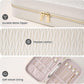 Lolalet Travel Jewelry Organizer, Jewelry Storage Case with Pocket, Earrings Necklaces Bracelets Ring Zippered Storage Pouch for Women -White