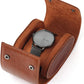 JOYIR Single Watch Roll for Travel | Genuine Leather Watch Pouch Case with Pillow | Portable Protective Sleeve for Men & Women | Ideal Gift for Watch Lovers, Father's Day