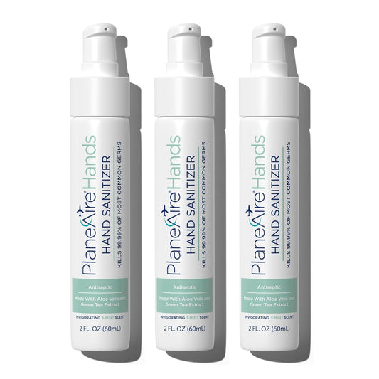 3-Mint Gel Hand Sanitizer | Soothing, Moisturizing, Hydrating | Travel Size | With Aloe Vera & Green Tea Extract | Mint Oil Blend with Peppermint Essential Oil | For Cars, Backpacks, Travel | 3-pack
