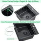 Kitchen Sink, 17 x 19 Inch Drop in Bar Sink Gunmetal Black Stainless Steel Workstation Sink Topmount Kitchen Sink Single Bowl with Cutting Board