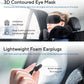Travel Blanket Luxury Travel Set - Ergonomic Airplane Neck Pillow 100% Pure Memory Foam and Super Soft Fleece Blanket - Premium 3D Sleep Mask & Earplugs - Ultimate 4-in-1 Traveling Kit Black