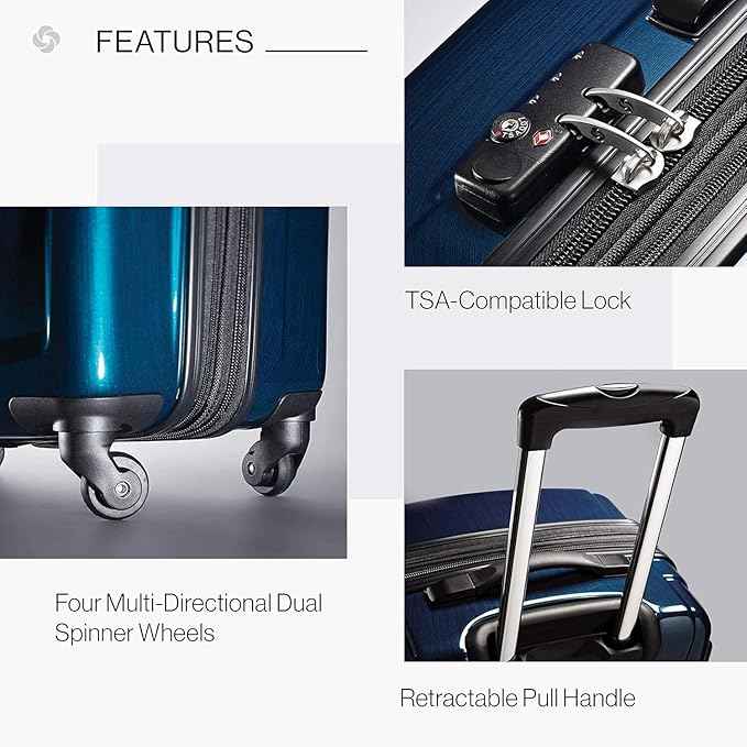 Samsonite Winfield 2 Hardside Expandable Luggage with Spinner Wheels, Deep Blue, Checked-Large 28-Inch